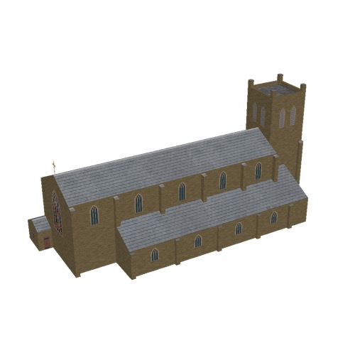 Screenshot of Church, stone, dark brown, tower, 40m