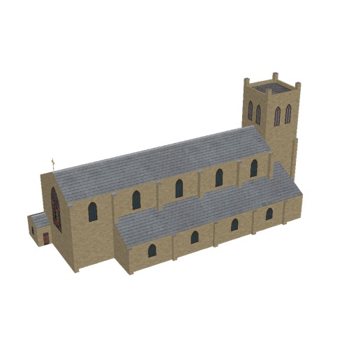 Screenshot of Church, stone, light brown, tower, 40m