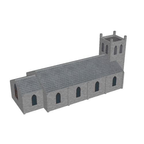 Screenshot of Church, stone, light grey, tower, 30m