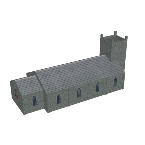 Screenshot of Church, stone, green grey, tower, 30m