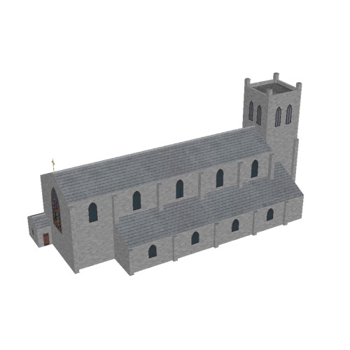 Screenshot of Church, stone, light grey, tower, 40m