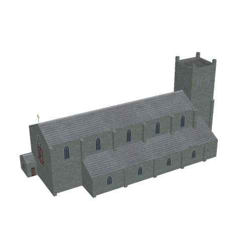 Screenshot of Church, stone, green grey, tower, 40m