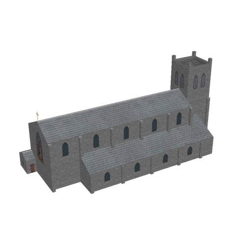 Screenshot of Church, stone, rustic grey, tower, 40m