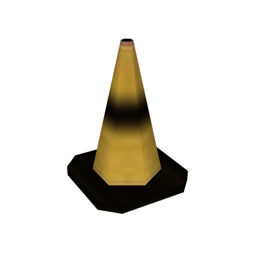 Screenshot of Traffic Cone, Small, Black and Yellow