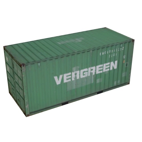 Screenshot of Shipping container, 6m, green, Evergreen