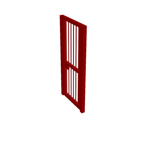 Screenshot of Gate, Red Steel Pallisade, 1m x 2.5m, Closed