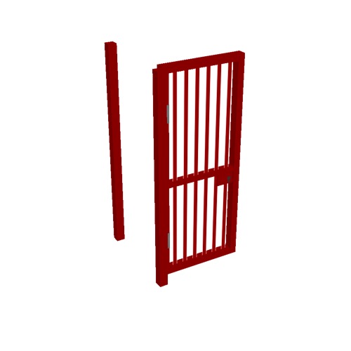 Screenshot of Gate, Red Steel Pallisade, 1m x 2.5m, Open