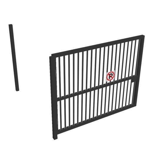 Screenshot of Gate, Black Steel Pallisade, 3m x 2.5m, Open