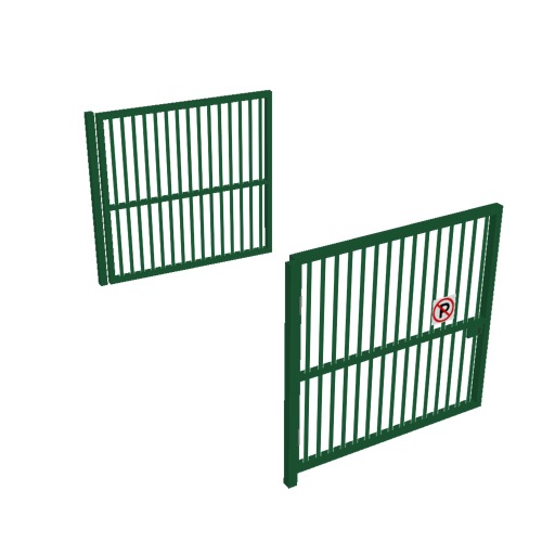 Screenshot of Gate, Green Steel Pallisade, Double 5m x 2.5m, Closed