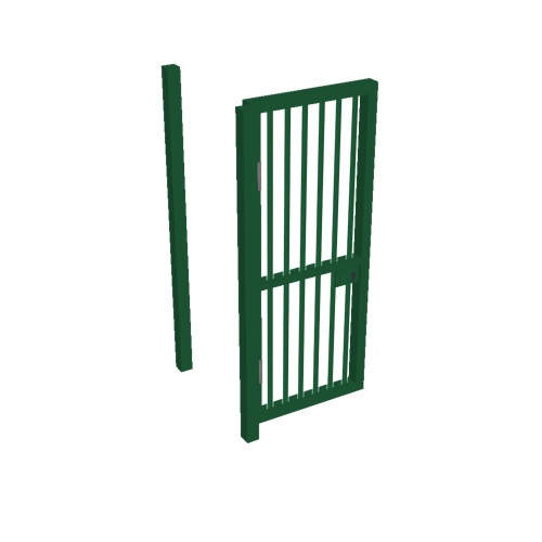 Screenshot of Gate, Green Steel Pallisade, 1m x 2.5m, Open