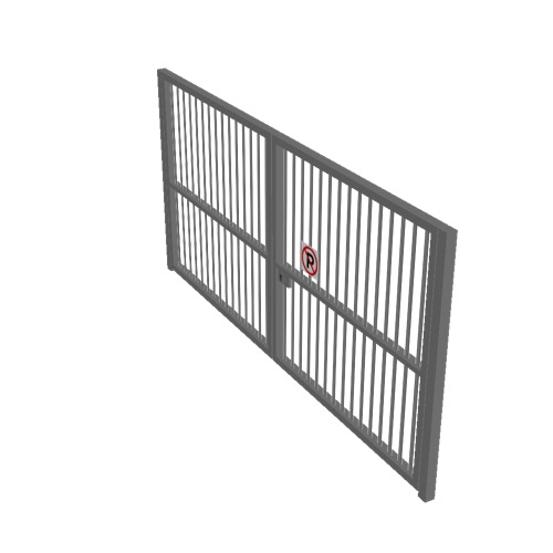 Screenshot of Gate, Grey Steel Pallisade, Double 5m x 2.5m, Closed