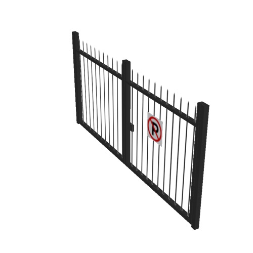 Screenshot of Gate, Black Steel Railing, 3m x 2.5m, Closed