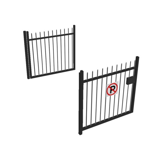 Screenshot of Gate, Black Steel Railing, 3m x 2.5m, Open