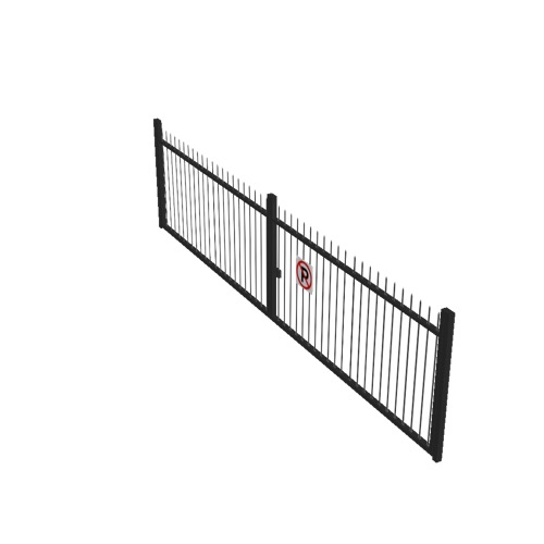 Screenshot of Gate, Black Steel Railing, Double 5m x 2.5m, Closed