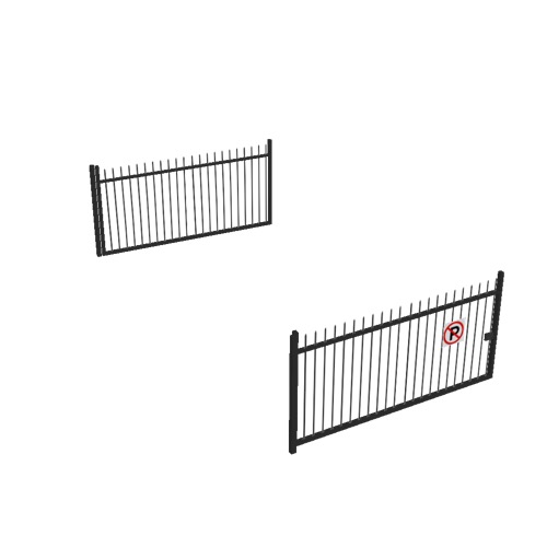 Screenshot of Gate, Black Steel Railing, Double 5m x 2.5m, Closed