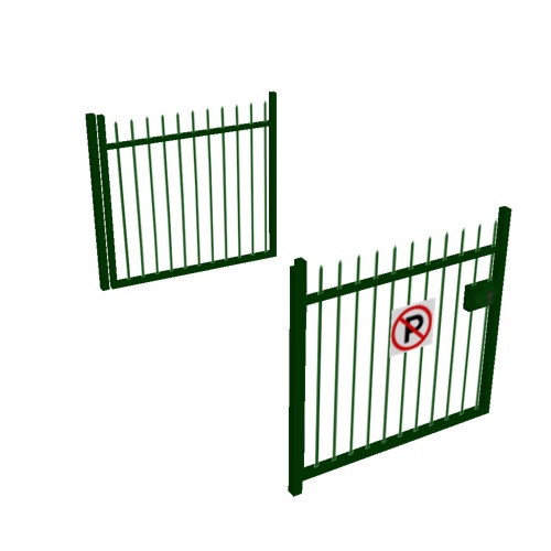 Screenshot of Gate, Green Steel Railing, 3m x 2.5m, Open