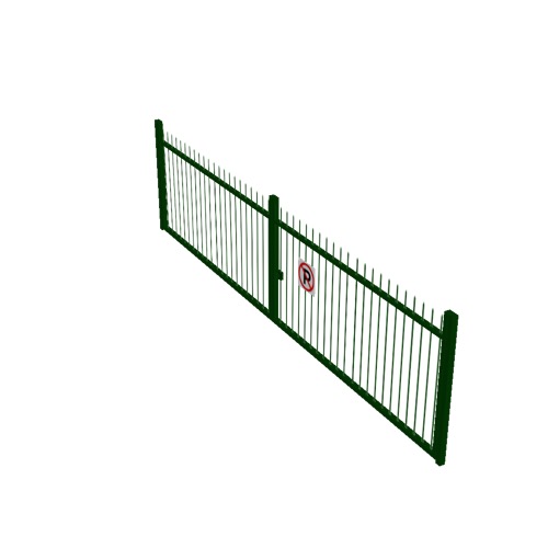 Screenshot of Gate, Green Steel Railing, Double 5m x 2.5m, Closed