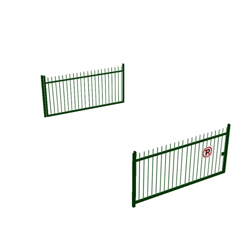 Screenshot of Gate, Green Steel Railing, Double 5m x 2.5m, Closed