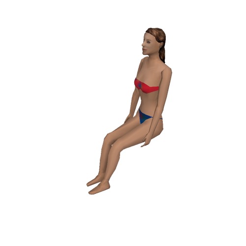 Screenshot of Woman, bikini, sitting