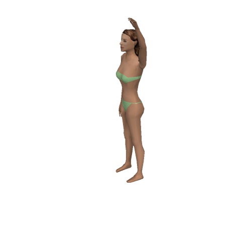 Screenshot of Woman, bikini, waving