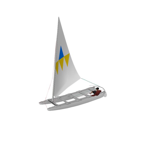 Screenshot of Catamaran, sailing, man
