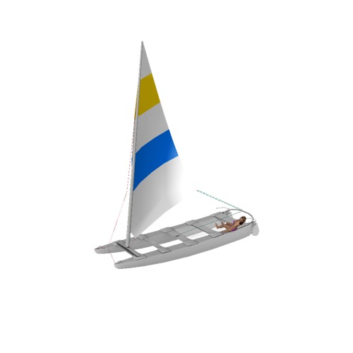 Screenshot of Catamaran, sailing, woman